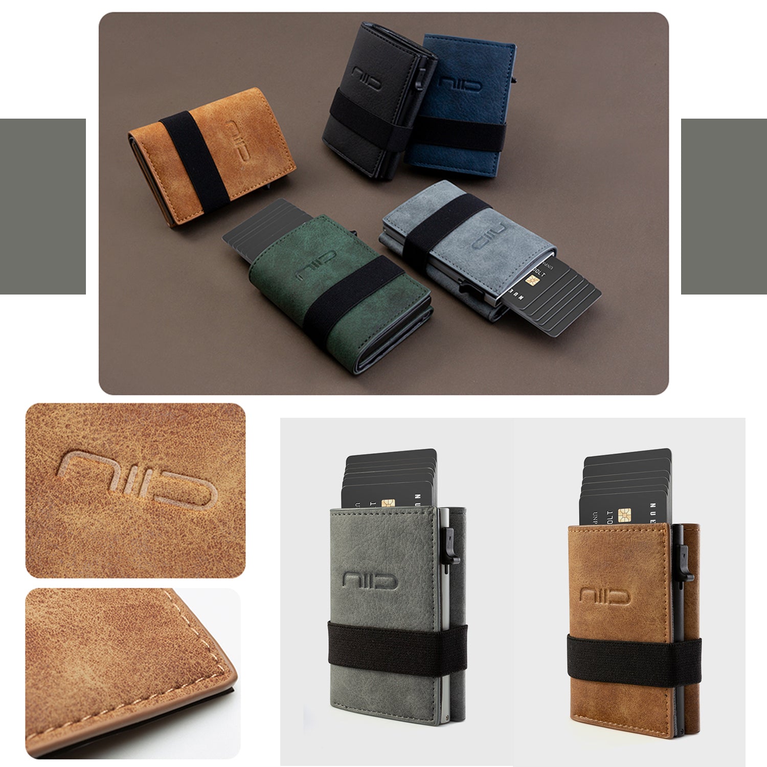 NIID Slide II Vegan Leather Mini Wallet Black - NIID