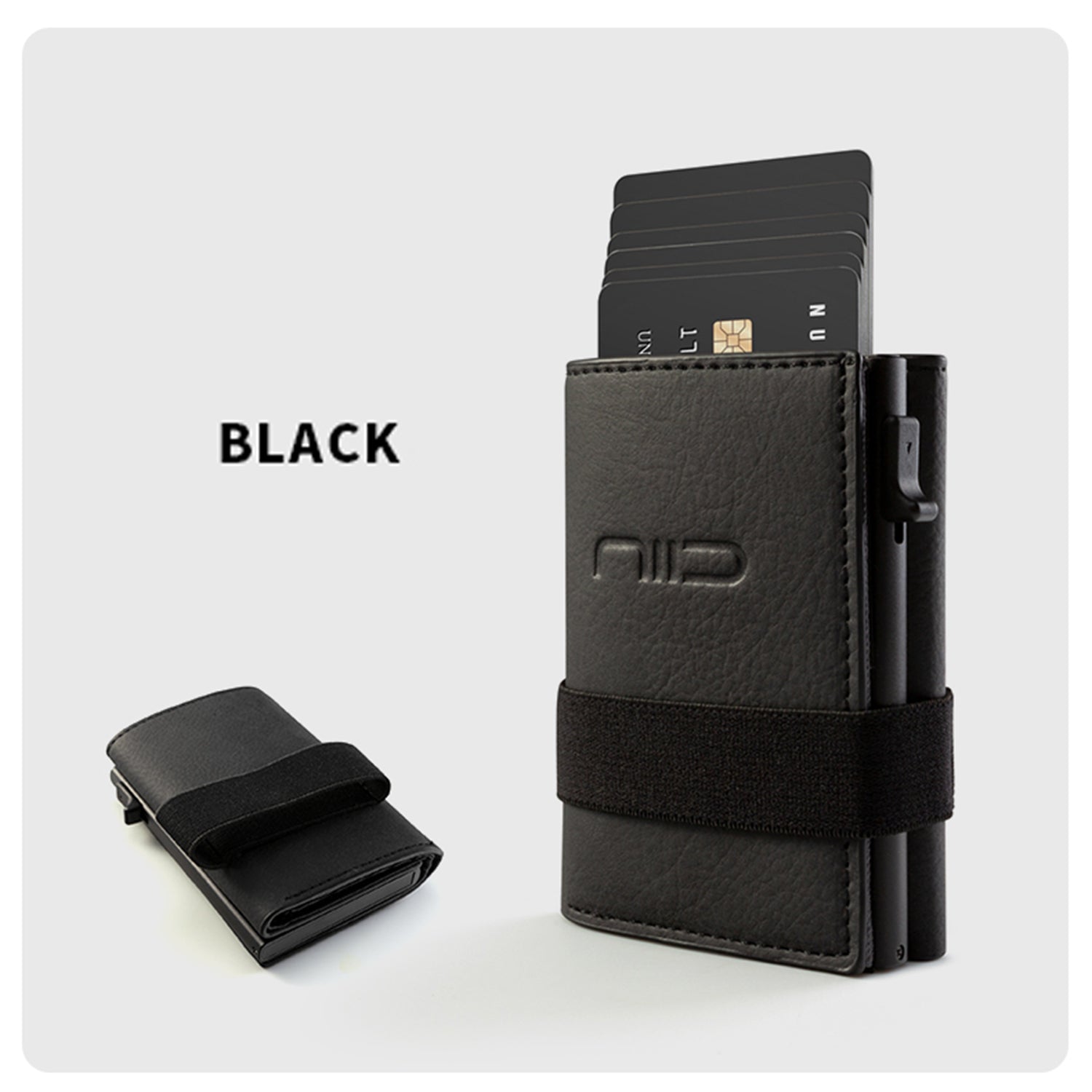 NIID Slide II Vegan Leather Mini Wallet Black - NIID